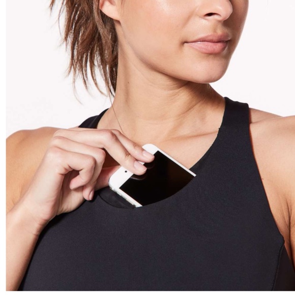 Lululemon Stash N Run Tank  Sz 6 Medium Support For B/C Cup Black - Picture 3 of 11